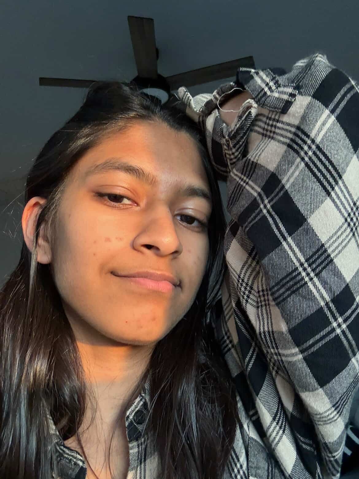 Anjani in the flannels I fell for before we started talking