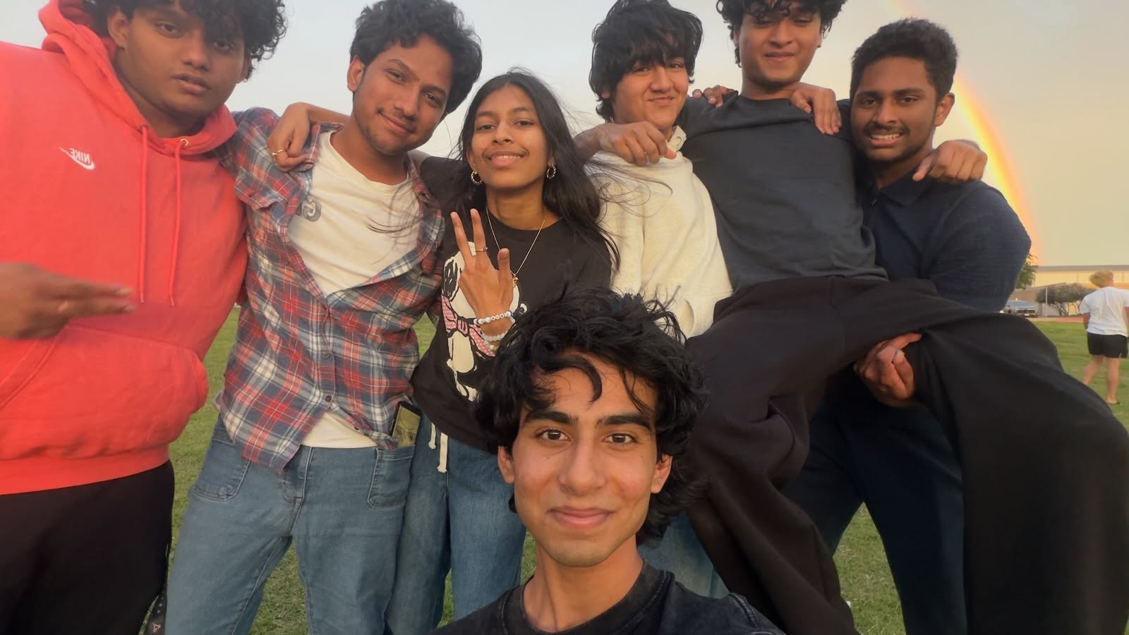 Anju with her friends outdoors